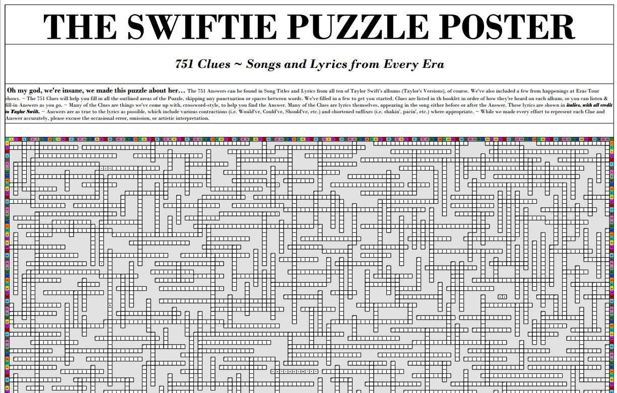 Digital Download : The Original Swiftie Puzzle Poster