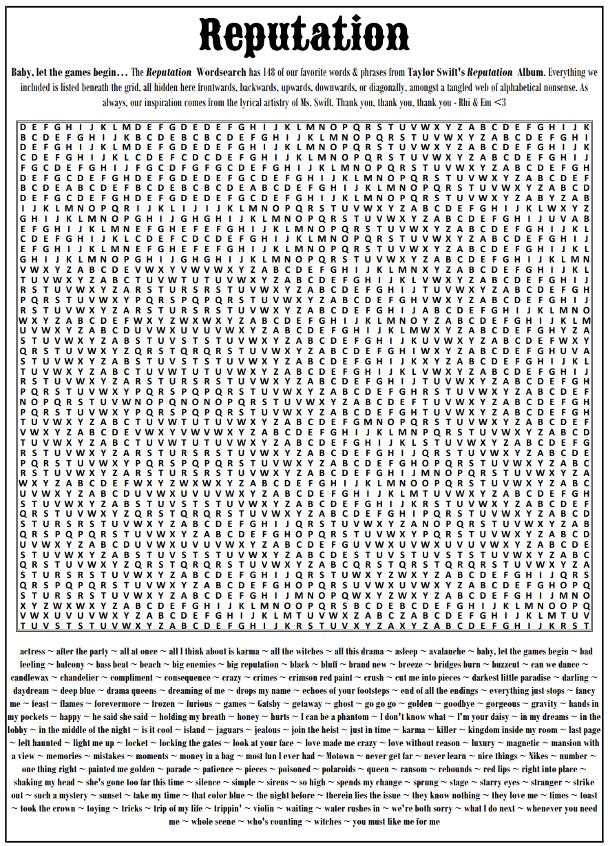 2 Puzzle Set!! Swiftie Puzzle Poster + a Wordsearch Poster