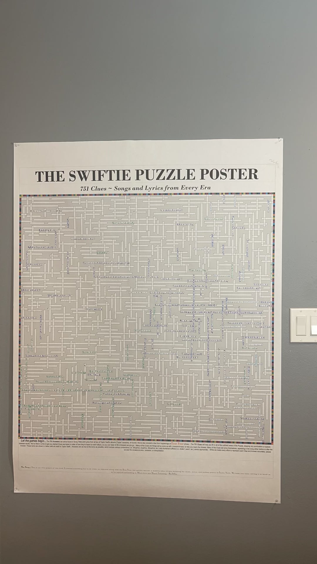 2 Puzzle Set!! Swiftie Puzzle Poster + a Wordsearch Poster